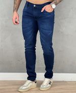 Calça Jeans Escuro Masculina Lisa Super Skinny - Rota 77