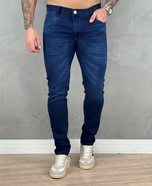 Calça Jeans Escuro Masculina Lisa Super Skinny - Rota 77