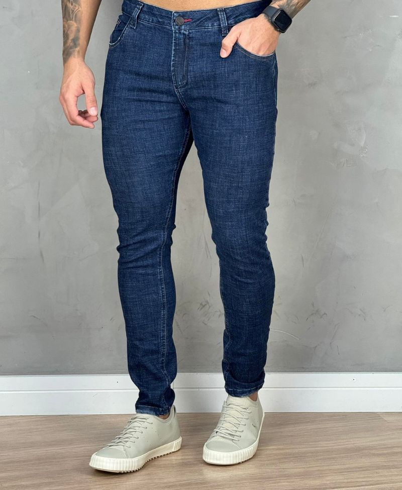 Calça Jeans Escuro Masculina Super Skinny Lisa - Paladho´s Jeans