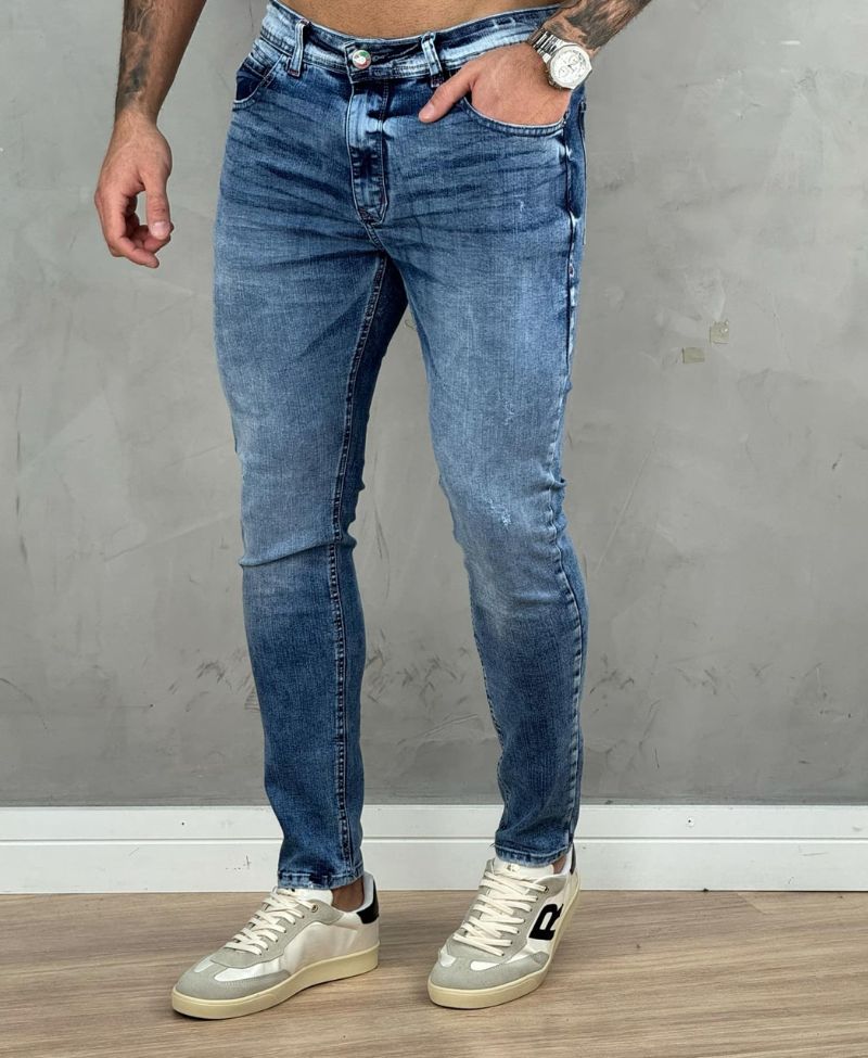 Calça Jeans Estonado Masculina Skinny Lisa - City Denim