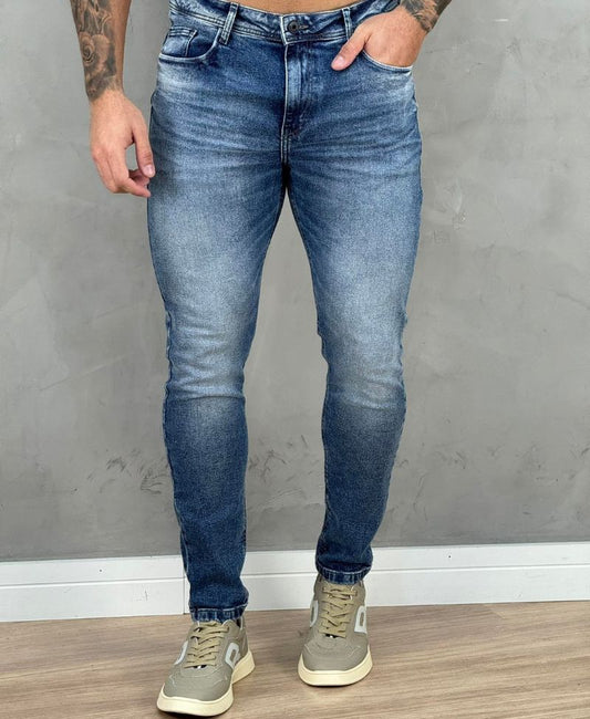 Calça Jeans Estonado Masculina Skinny Lisa  - Visual Jeans