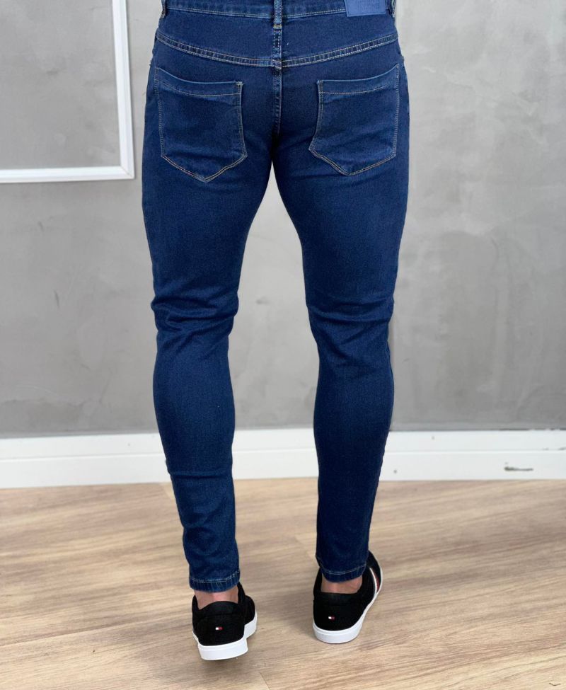 Calça Jeans Escuro Masculina Skinny Básica - Jay Jones