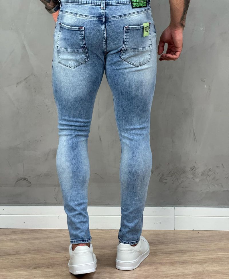 Calça Jeans Médio Masculina Lisa Super Skinny - City Denim