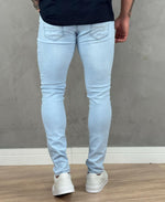 Calça Jeans Médio Mescla Masculina Super Skinny - Rota 77