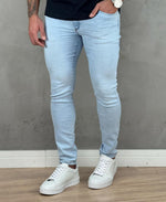 Calça Jeans Médio Mescla Masculina Super Skinny - Rota 77