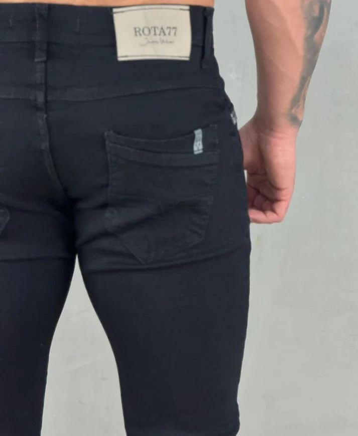 Kit 2 Calças Jeans Preto e Claro Masculino Skinny - Rota 77
