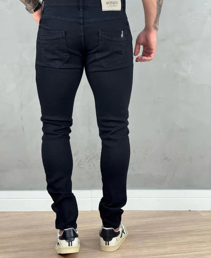 Kit 2 Calças Jeans Preto e Claro Masculino Skinny - Rota 77