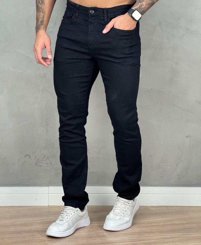 Calça Jeans Preta Masculina Stone Dirty Slim - Aramis