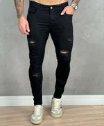 Calça Preta Masculina Destroyed - City Denim