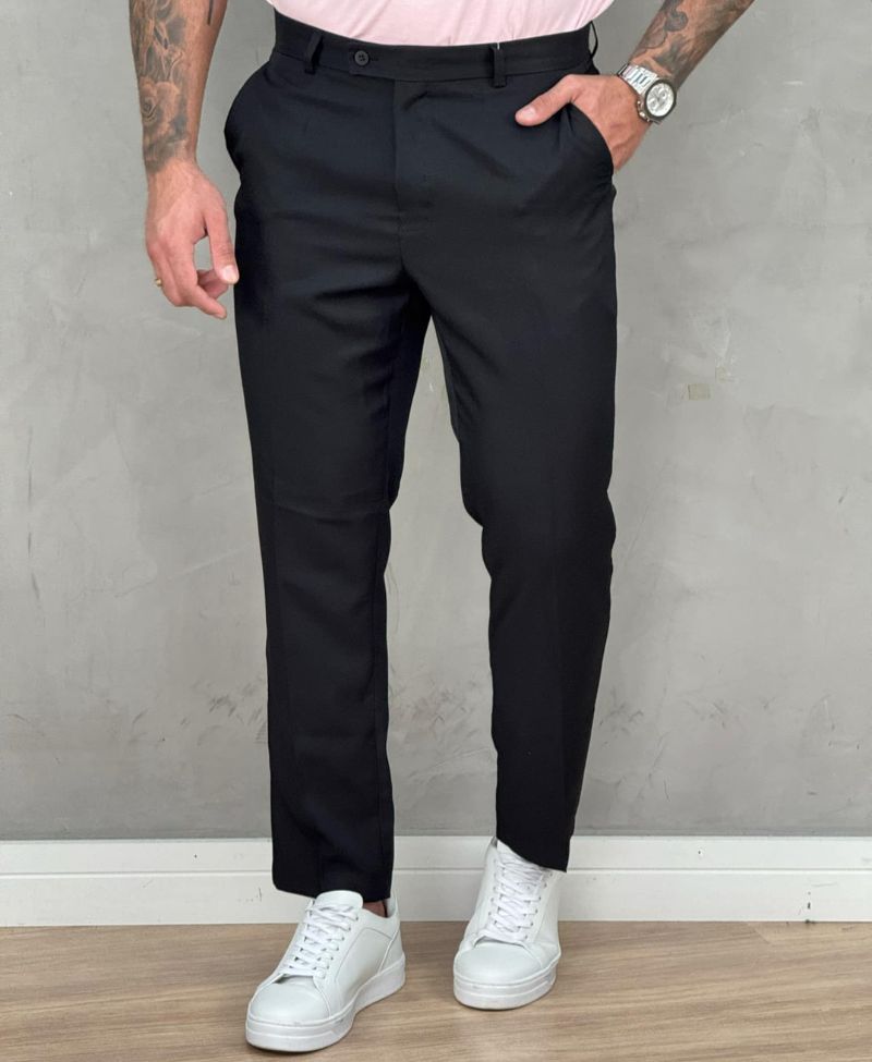 Kit 2 Calças Alfaiataria Masculino Skinny Preto- Ideal Vest