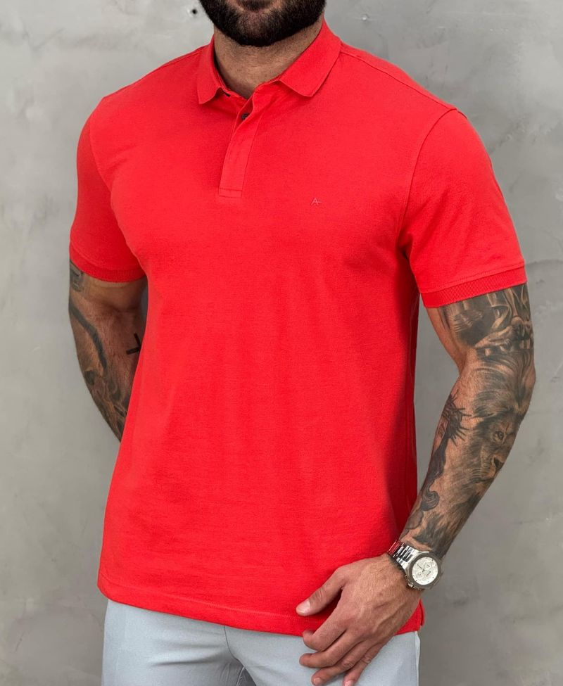 Camisa Polo Vermelho Masculina Piquet Colorfix - Aramis