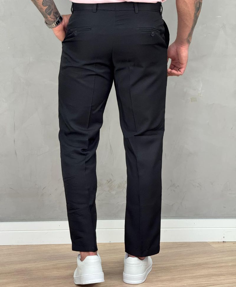Kit 2 Calças Alfaiataria Masculino Skinny Preto- Ideal Vest