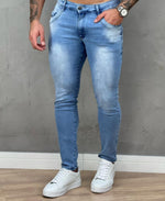 Kit 2 Calças Jeans Médio e Preta Mescla Masculino Skinny - Rota 77