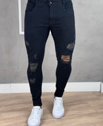Calça Jeans Azul Escura Destroid Masculina Skinny - Jay Jones