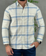 Camisa Casual Off White Xadrez Masculina ML - Acostamento