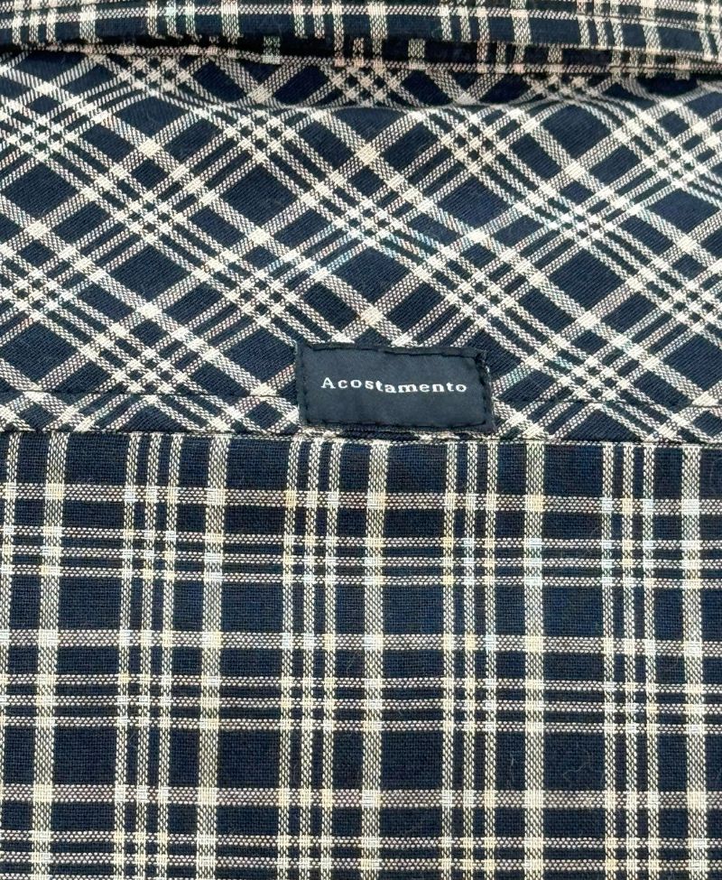 Camisa Casual Preta Xadrez Masculina Quadriculada - Acostamento