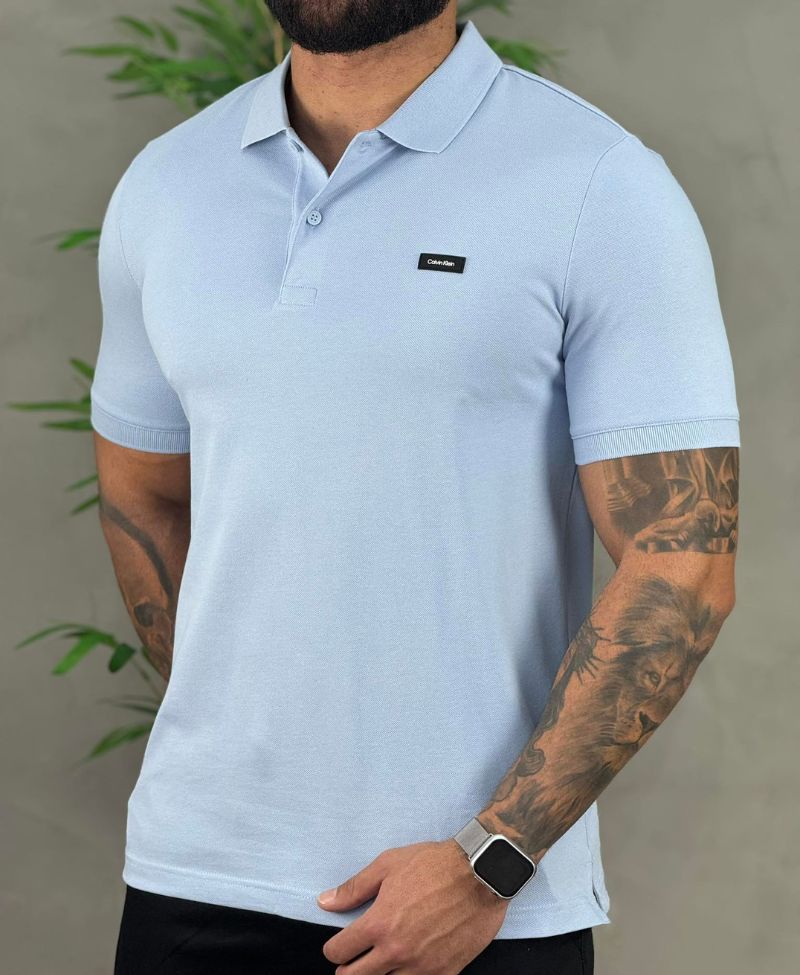 Camiseta Polo Azul Masculina - Ideal Vest Rouparia