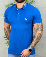 Camisa Polo Azul Bic Masculina Written Collar - Acostamento