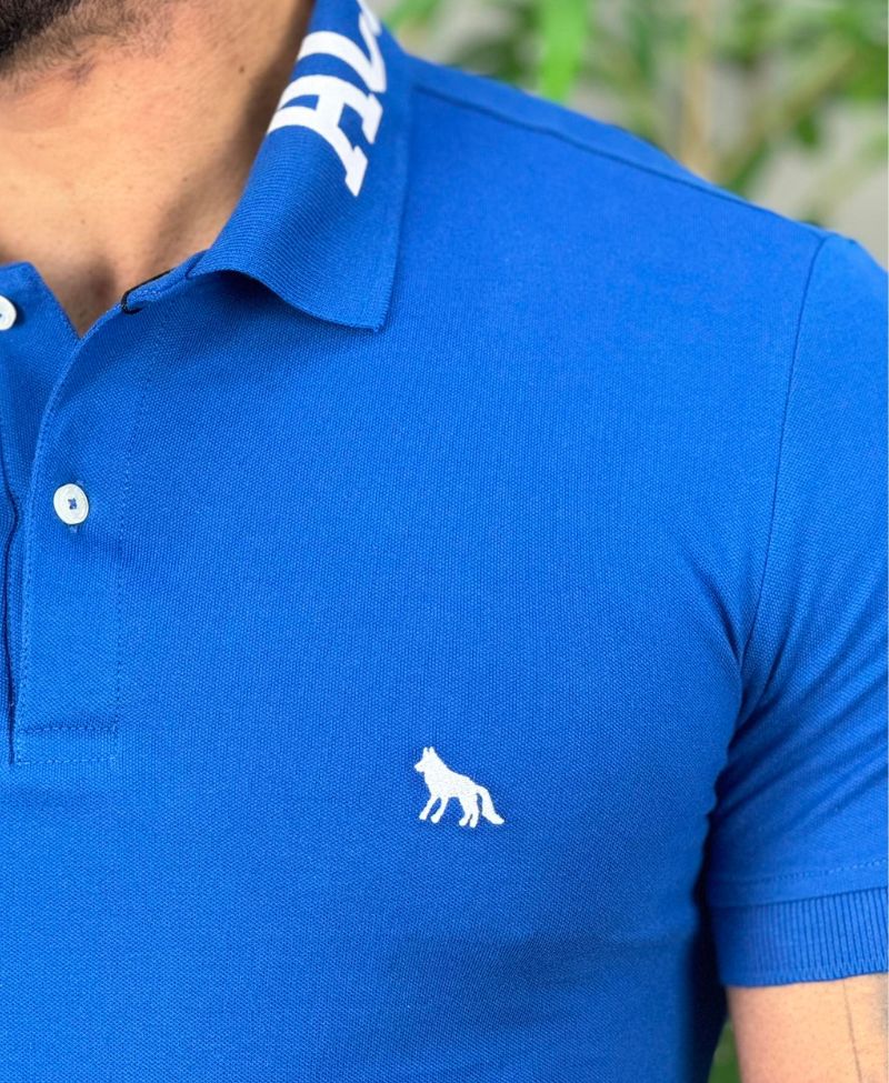 Camisa Polo Azul Bic Masculina Written Collar - Acostamento