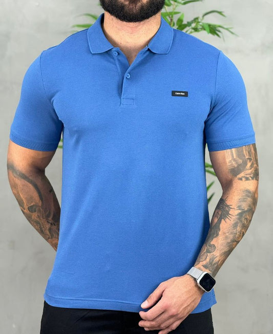 Camisa Polo Azul Céu Masculina Smooth - Calvin Klein