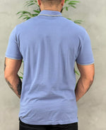 Camisa Polo Azul Índigo Masculina Gola Frisos - Aramis