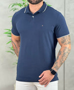 Camisa Polo Azul Marinho Masculina With Trims - Aramis