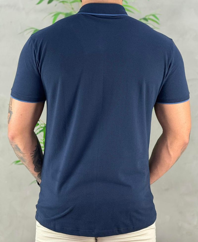 Camisa Polo Azul Marinho Masculina Piquet Classic - Aramis