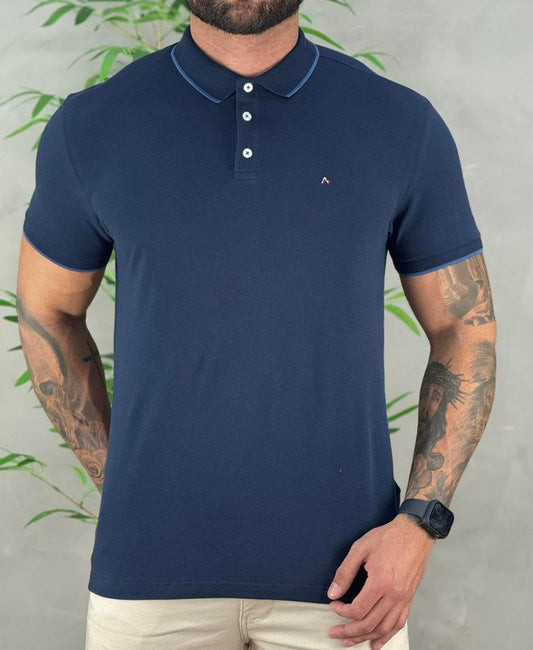 Camisa Polo Azul Marinho Masculina Piquet Classic - Aramis