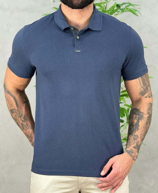 Camisa Polo Azul Marinho Masculina Premium - Calvin Klein