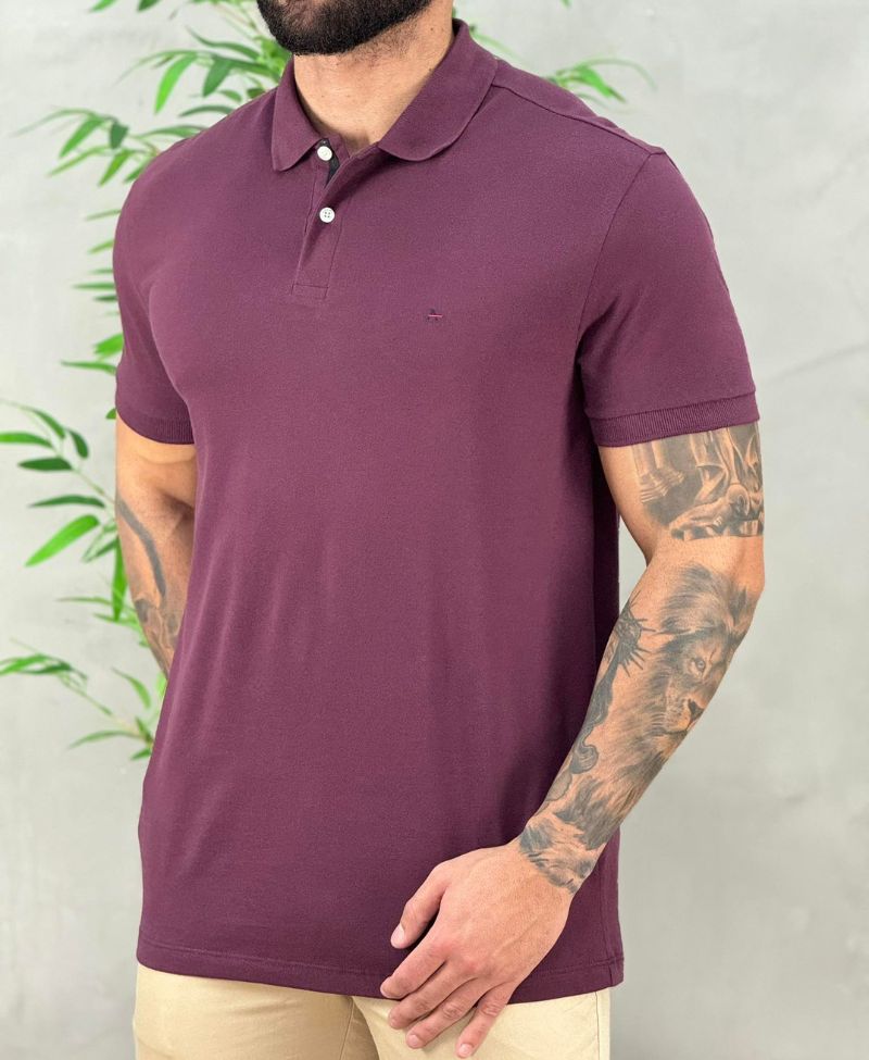 Camisa Polo Bordo Masculina Piquet - Aramis