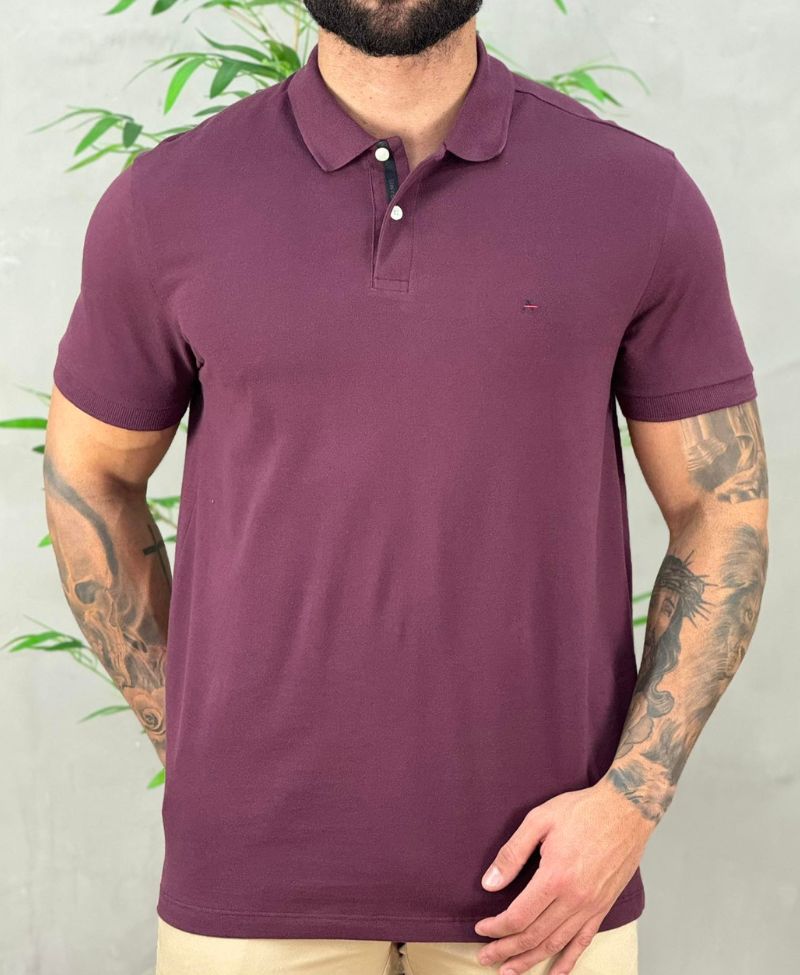 Camisa Polo Bordo Masculina Piquet - Aramis