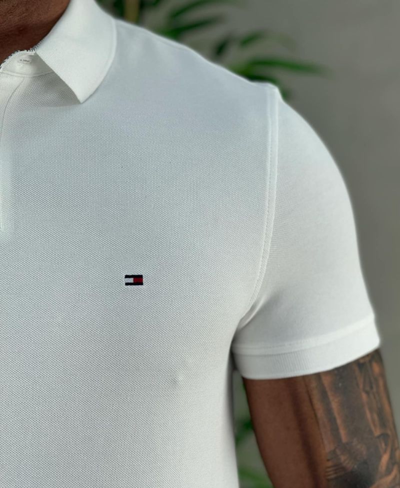 Camisa Polo Branca Masculina 1985 Regular Fit - Tommy Hilfiger