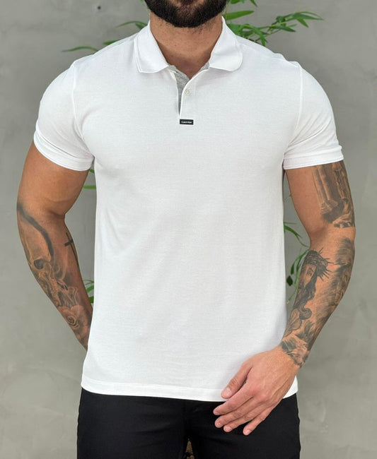 Camisa Polo Branca Masculina Premium - Calvin Klein
