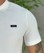 Camisa Polo Branca Masculina Slim Piquet - Calvin Klein