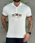 Camisa Polo Branca Masculina logo 1985 Regular Fit - Tommy Hilfiger