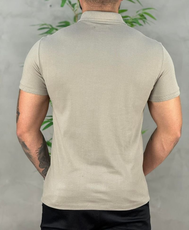 Camisa  Polo Caqui Claro Masculina Premium - Calvin Klein