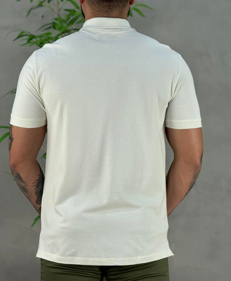 Camisa Polo Off White Masculina Logo Wolf - Acostamento