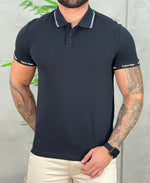 Camisa Polo Preta Masculina Logo Handle - Calvin Klein