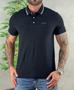Camisa Polo Preta Masculina Two Lines - John John