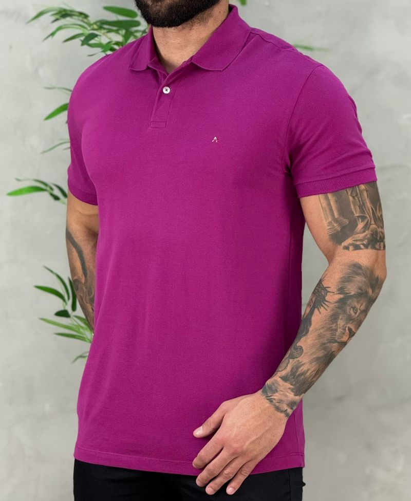 Camisa Polo Rosa Orquidea Masculina Piquet - Aramis