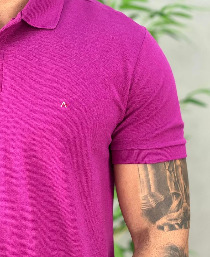 Camisa Polo Rosa Orquidea Masculina Piquet - Aramis