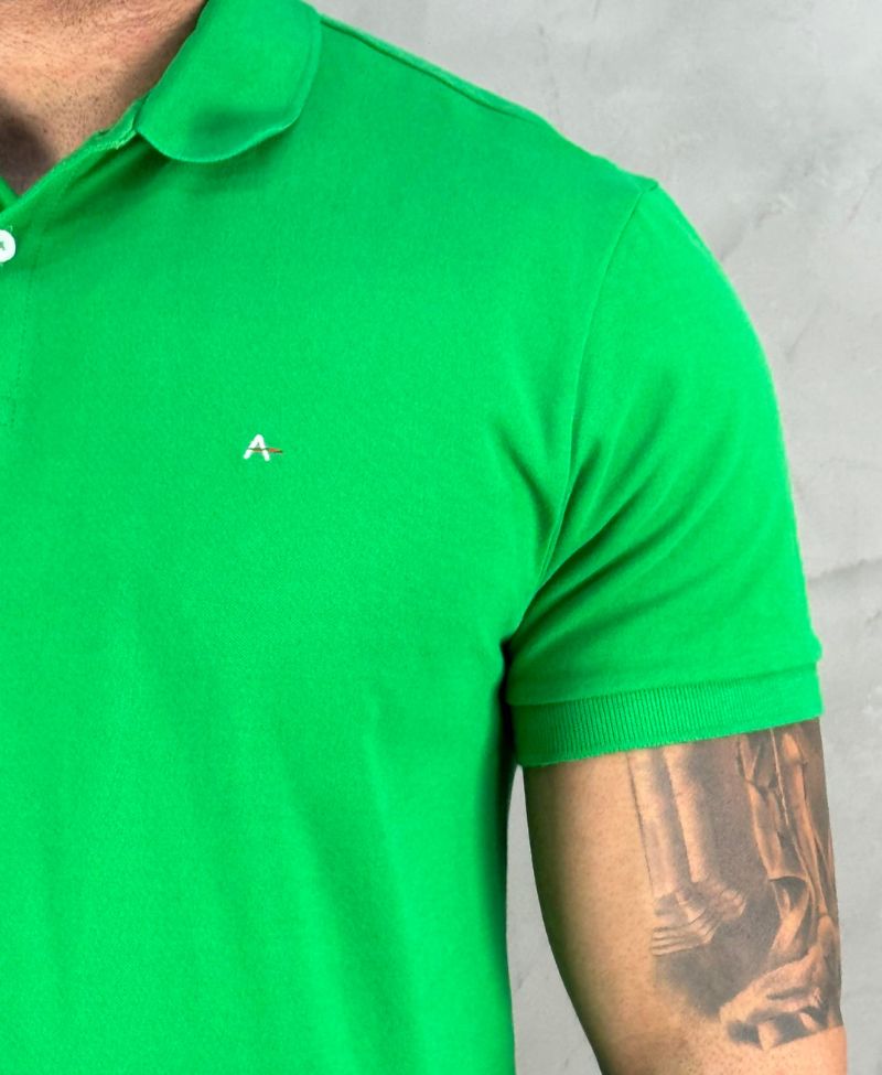 Camisa Polo Verde Menta Masculina Piquet - Aramis