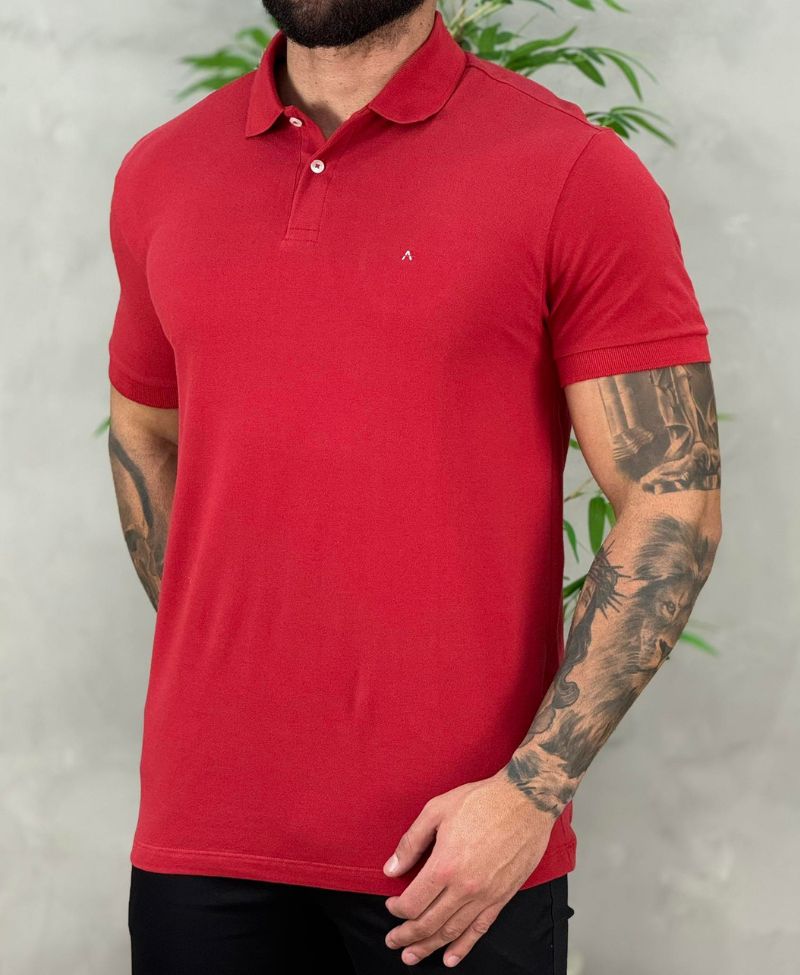 Camisa Polo Vermelha Masculina Piquet - Aramis