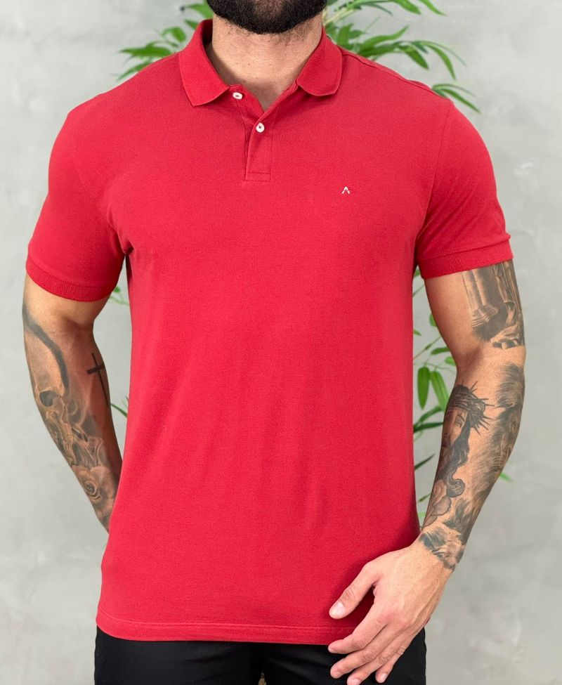 Camisa Polo Vermelha Masculina Piquet - Aramis