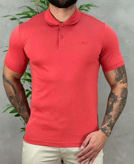 Camisa Polo Vermelha Masculina Smooth - Calvin Klein
