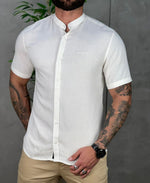 Camisa Social Branca Manga Curta Masculina Básica - Per Pochi