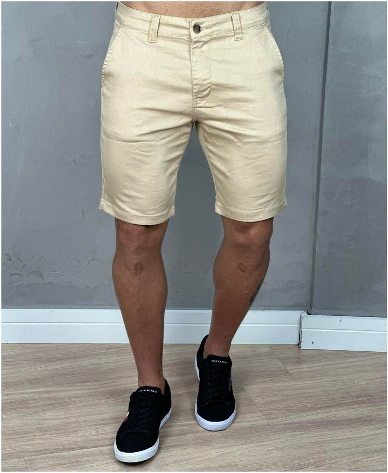 Bermuda Alfaiataria Bege Masculina Acetinada - Paladho´S Jeans Wear