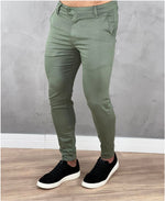 Calça Verde Musgo Alfaiataria Masculina Super Skinny - Truehero