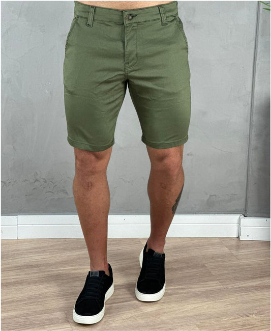 Bermuda Alfaiataria Verde Musgo Masculina Acetinada - Paladho´S Jeans Wear