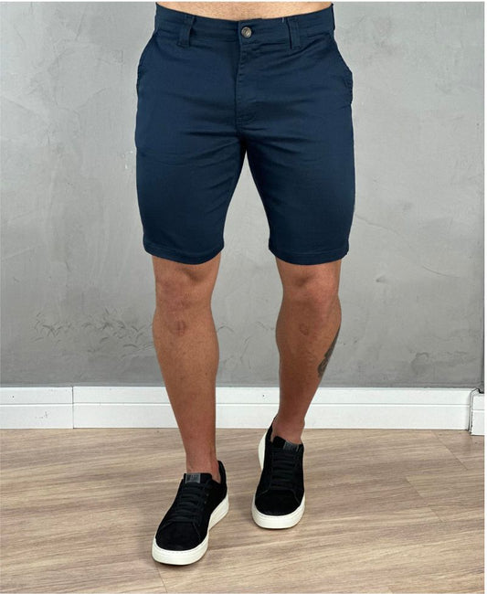 Bermuda Alfaiataria Azul Marinho Masculina Acetinada - Paladho´S Jeans Wear
